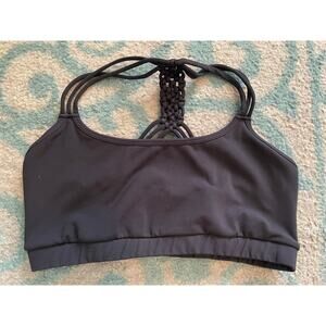 Interval Braided Black Sports Bra Women's L